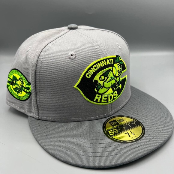Cincinnati Reds Hat Men 1/4 Gray Green 59Fifty New Era Fitted Cap
